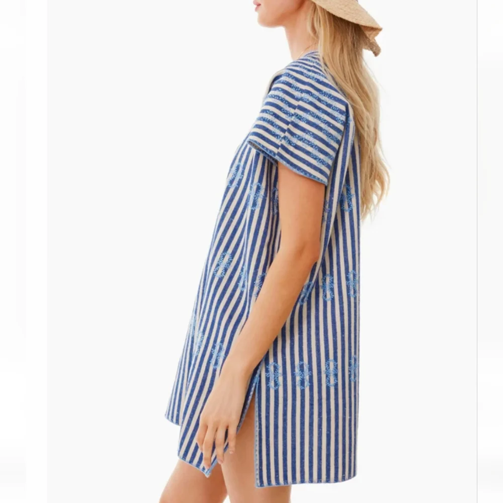 Tuckernuck Blue Striped Mini Sullivan Cover-up Dress - Picture 3 of 9
